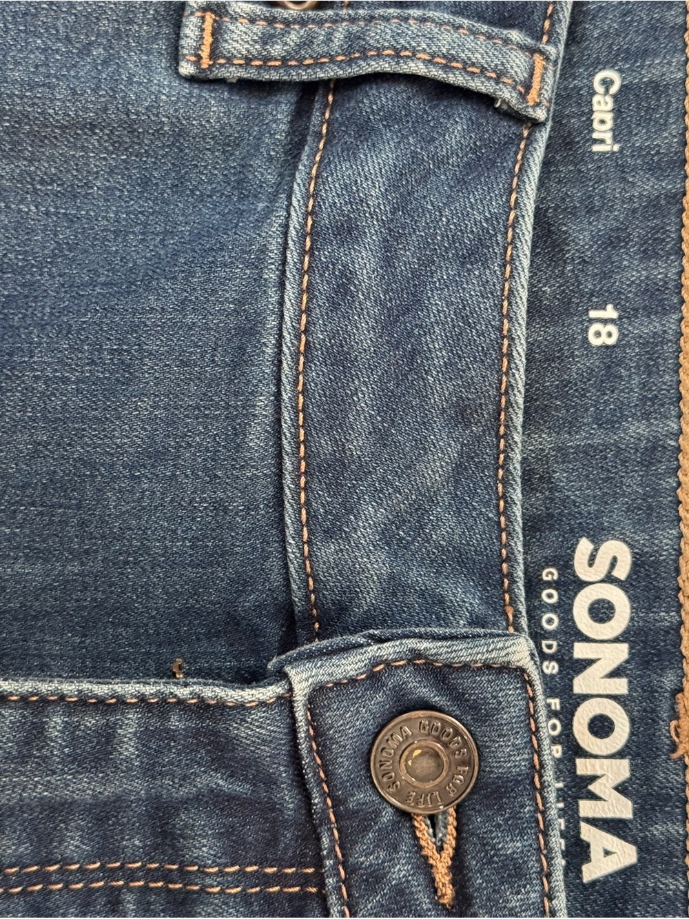 Sonoma Medium Blue Cropped Capri Jeans - Picture 3 of 3